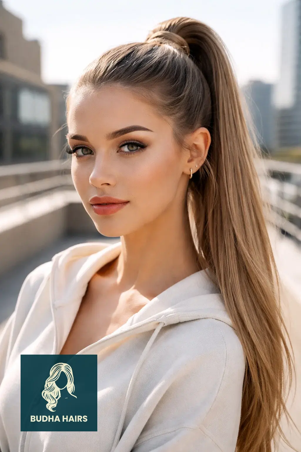 25 Best Long Thin Hair Hairstyles for Maximum Volume & Length 12 "Snatched" High Ponytail with a Hair Wrap