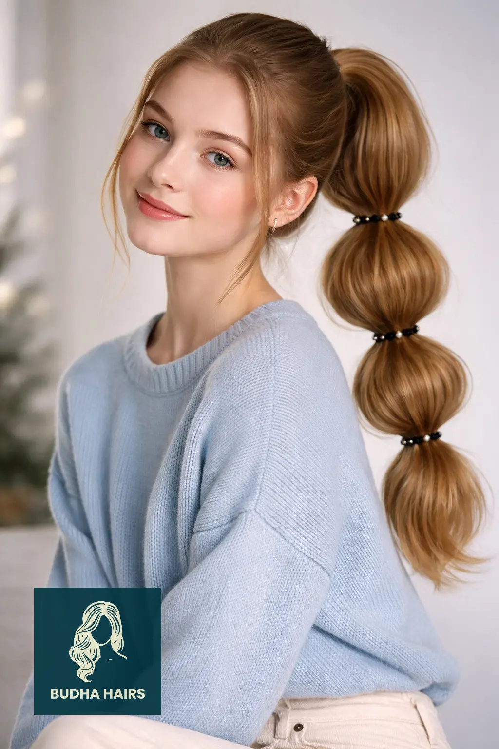 30 Adorable Christmas Hairstyles for Kids: Easy & Festive Ideas 5 Snowman Bubble Ponytail