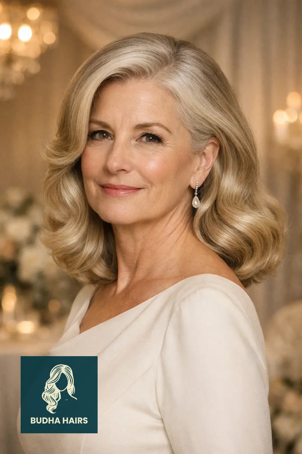 29 Stunning Wedding Hairstyles for Older Women: Elegant & Voluminous 11 Soft Brushed-Out Hollywood Waves.webp