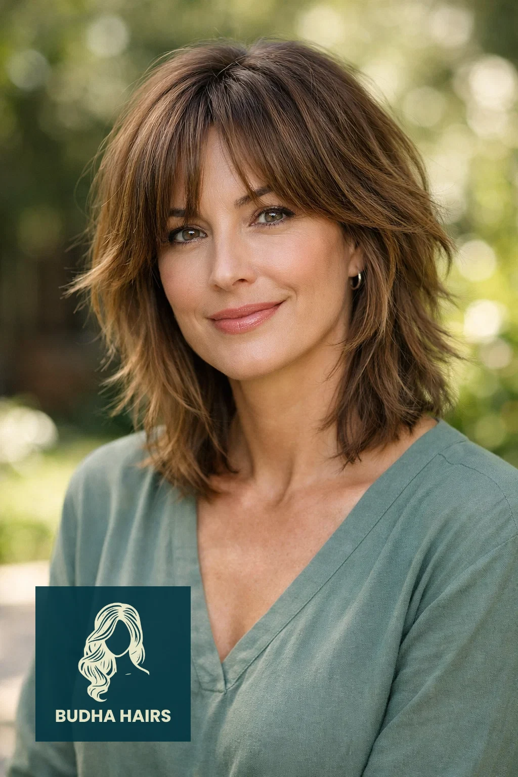 35 Chic Hairstyles for Women Over 40 with Bangs to Try Now 30 Soft Shag With Curtain Bangs
