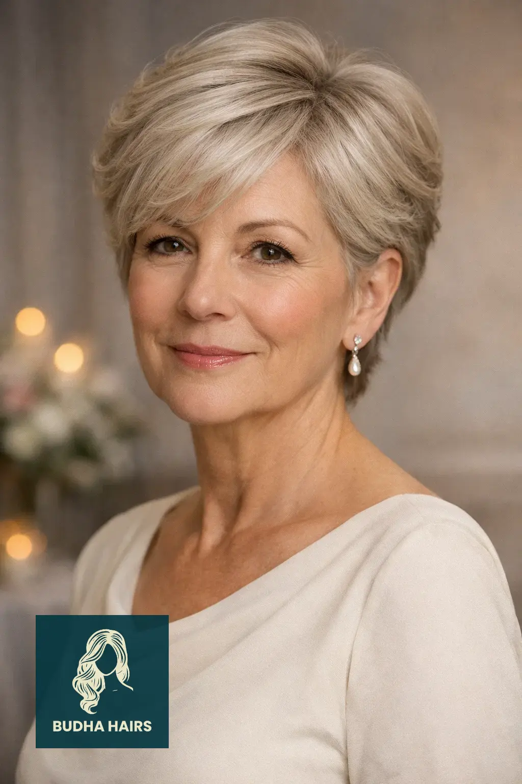 29 Stunning Wedding Hairstyles for Older Women: Elegant & Voluminous 25 Soft Volume Pixie with Side Swee