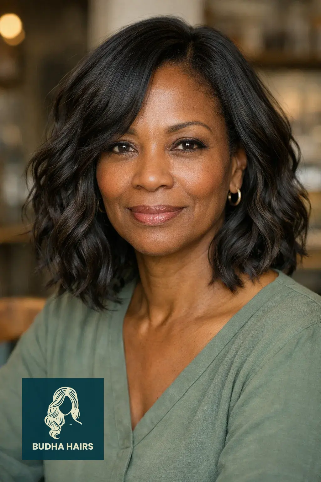 30 Stunning Older Black Women Hairstyles for Over 50 (2026 Guide) 19 Soft Wavy Lob (Long Bob)