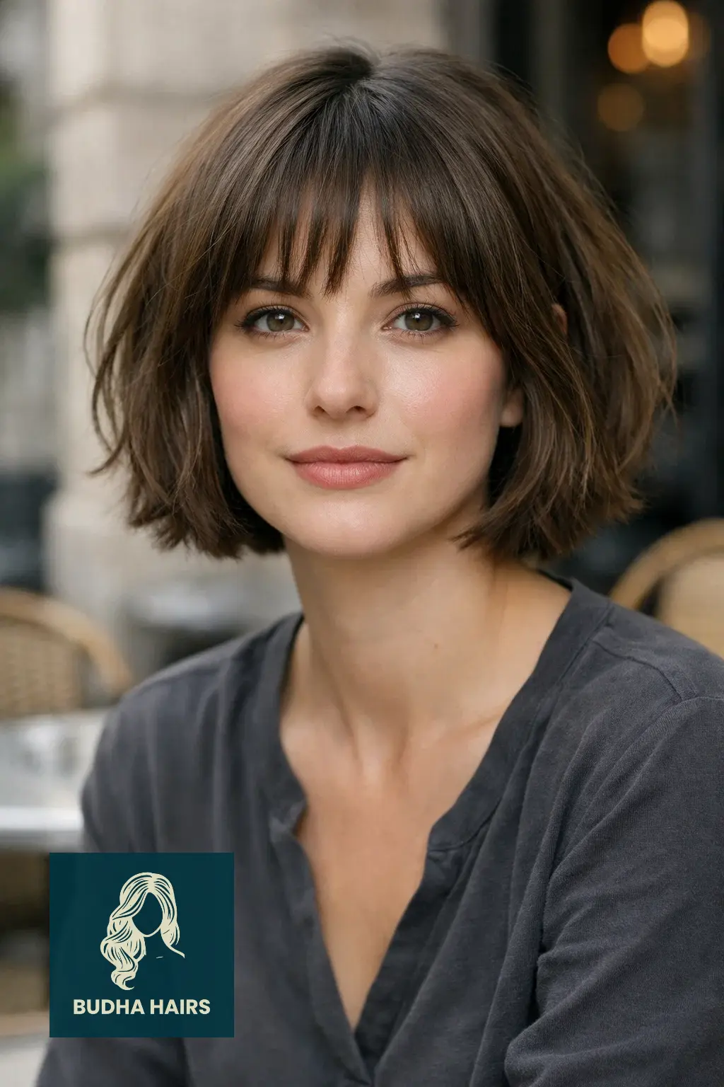 30 Best Shaggy Bob Hairstyles for Fine Hair and Round Faces 6 Textured French Bob with Wispy Fringe