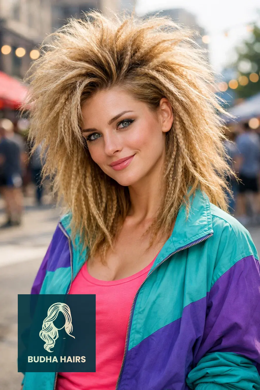 50 Iconic Clown Hairstyles for Women: Cute, Scary & Creative Looks 9 The 80s Crimped Explosion