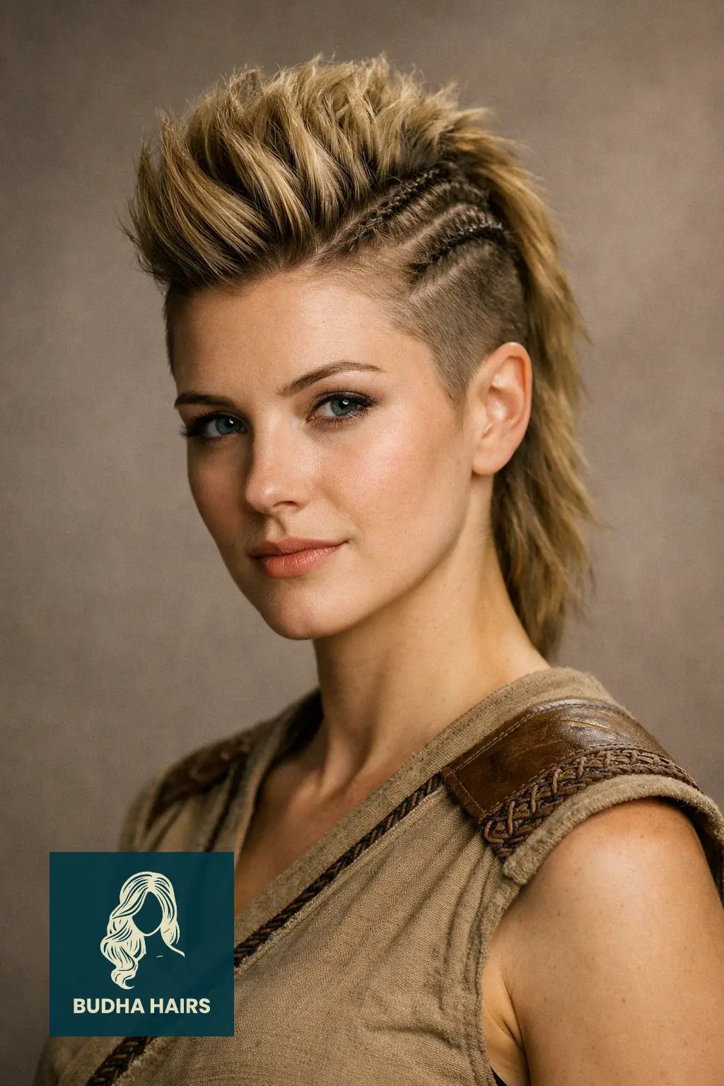 30 Fierce Viking Hairstyles for Women with Short Hair - Braids & Cuts 2 The Braided Faux Hawk