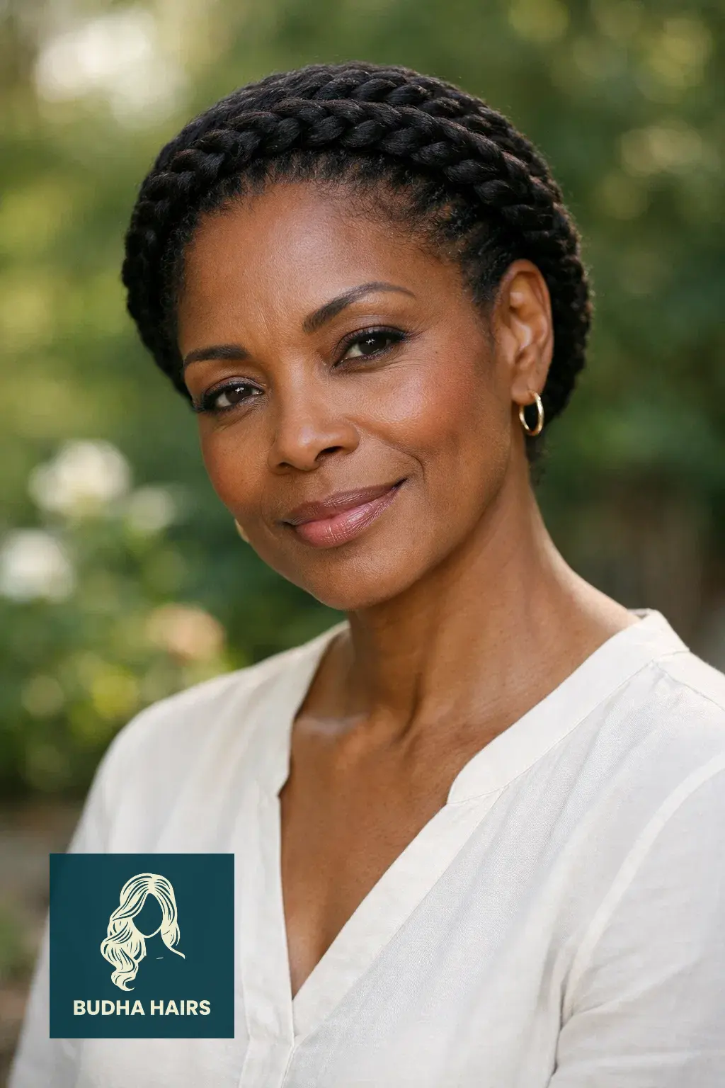 25 Stunning Braids for Older Black Women Over 50 (2026 Guide) 2 The Braided Halo Crown