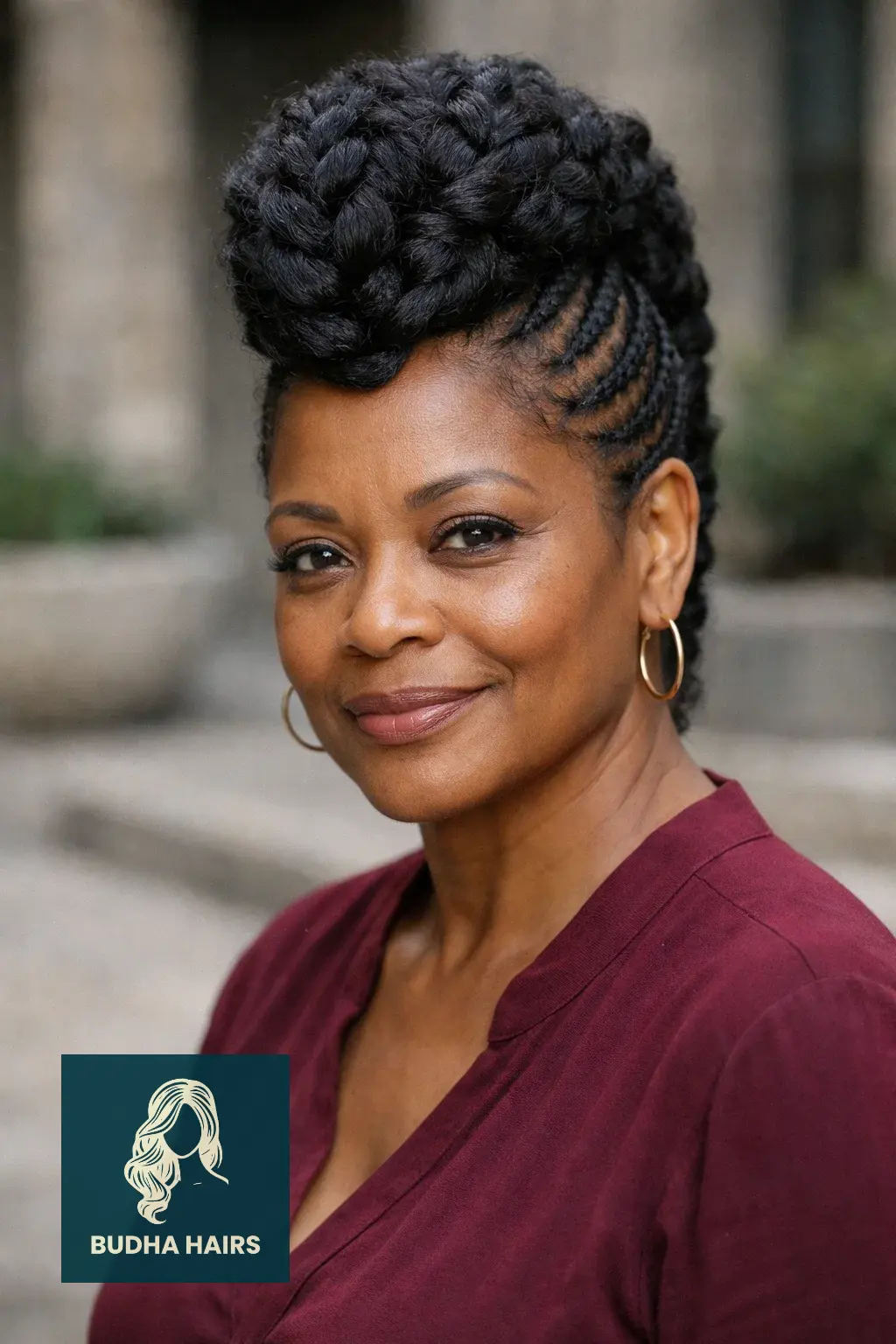 25 Stunning Braids for Older Black Women Over 50 (2026 Guide) 22 The Braided Mohawk Updo