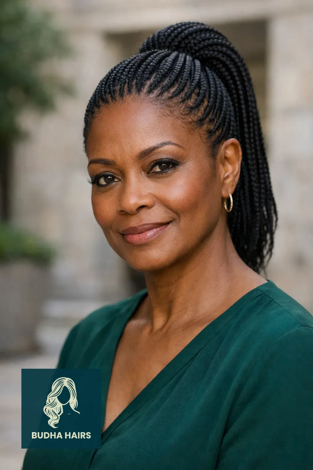 25 Stunning Braids for Older Black Women Over 50 (2026 Guide) 9 The Braided Ponytail (Shuku)