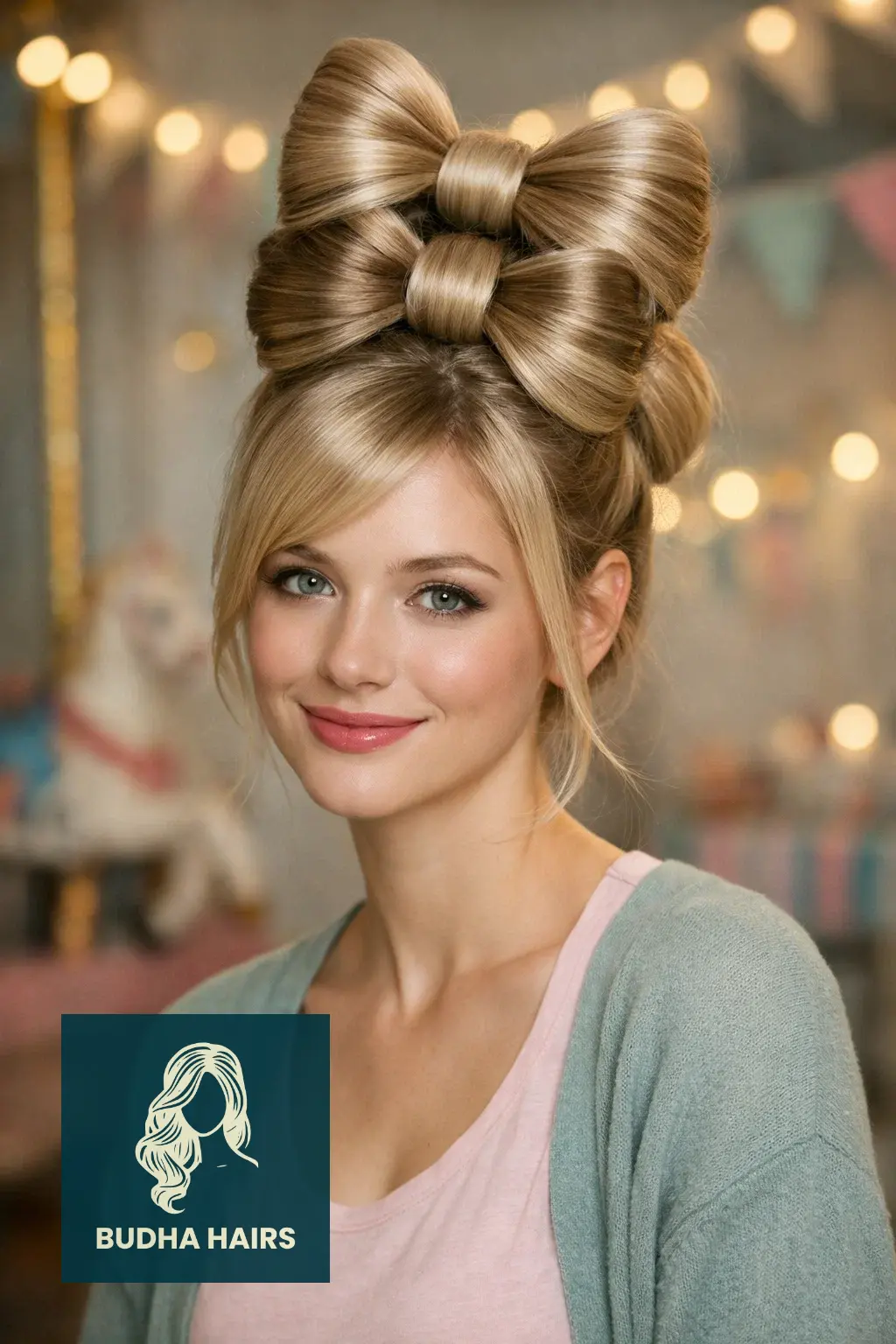 50 Iconic Clown Hairstyles for Women: Cute, Scary & Creative Looks 19 The "Broken Doll" Bow Stacks