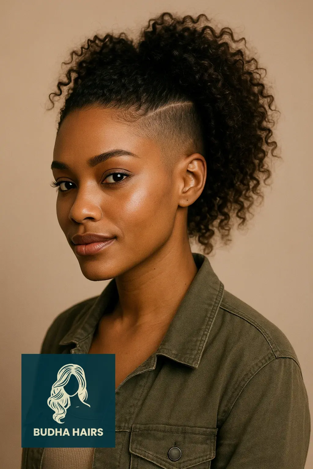 40 Bold Shaved Sides with Ponytail for Black Women Styles 18 The Curly Ponytail with Shaved Temple Detail