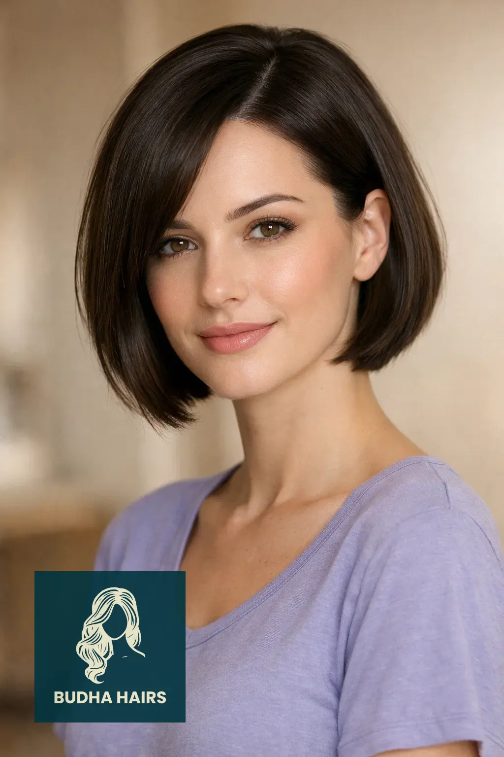 35 Best Short Hairstyles for Thin Hair and Oval Face 15 The Deep Side-Parted Micro Bob