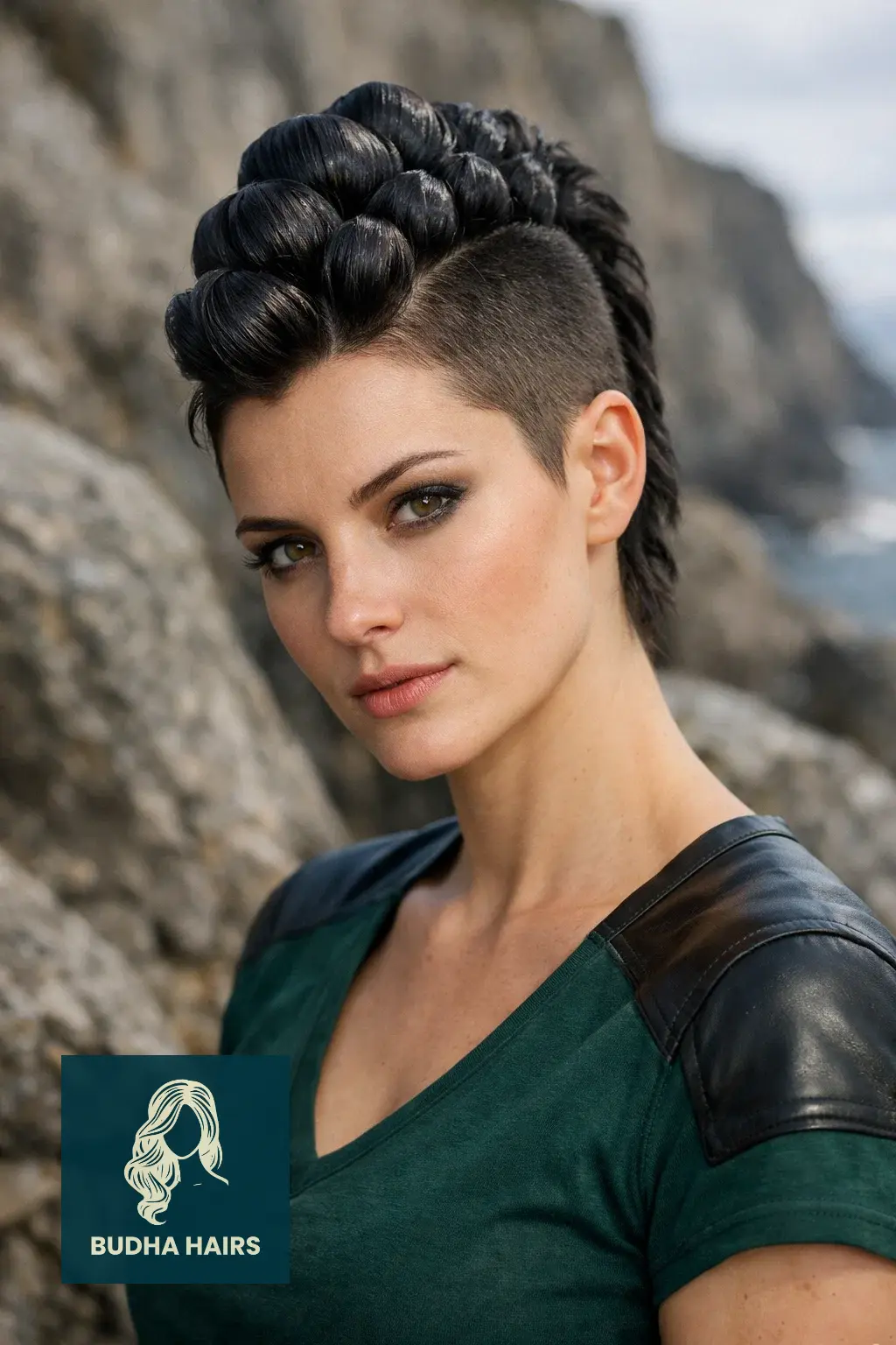 30 Fierce Viking Hairstyles for Women with Short Hair - Braids & Cuts 19 The "Dragon Scale" Bubble Mohawk