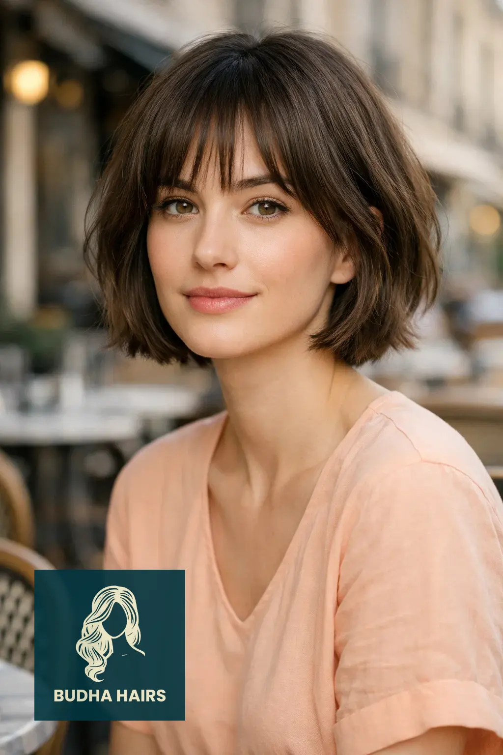 35 Best Short Hairstyles for Thin Hair and Oval Face 10 The French Girl Bob with Bangs