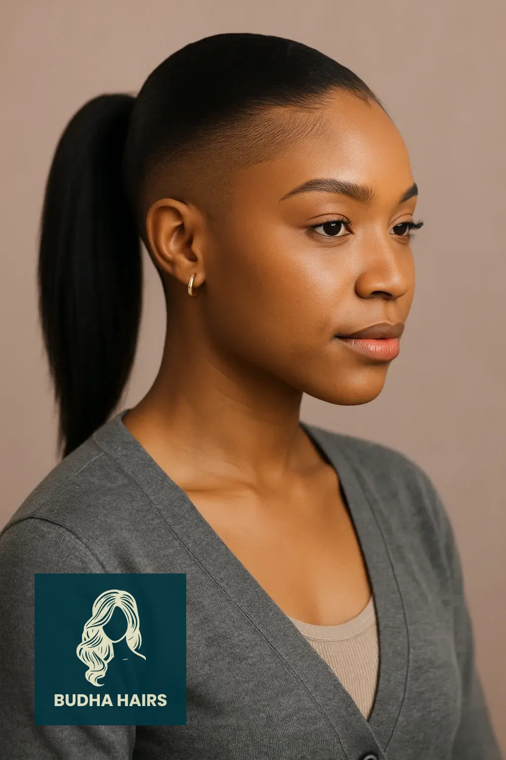 40 Bold Shaved Sides with Ponytail for Black Women Styles 20 The Full Perimeter Fade Ponytail (Tapered Look)