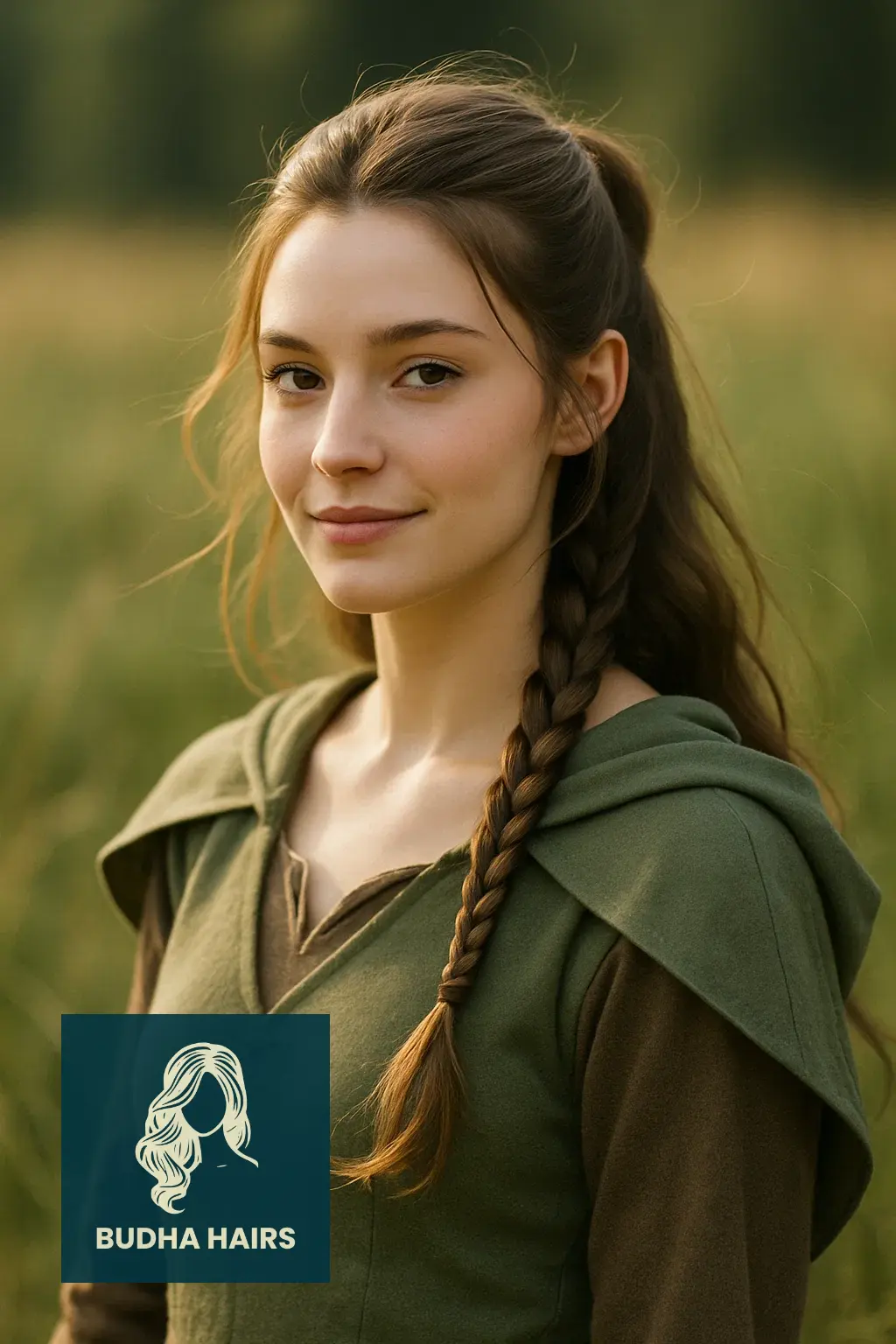 30 Ethereal Elf Hairstyles for a Fantasy Look 8 The Half-Ponytail with Braided Tassel