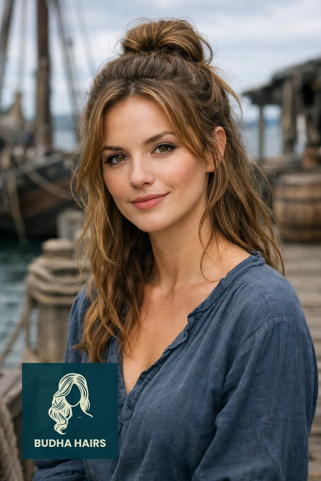 50 Pirate Hairstyles for Women - Rugged & Romantic Looks 10 The Half-Up Messy Bun