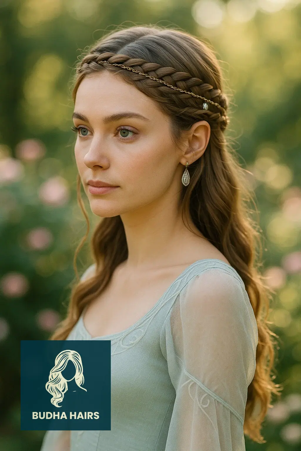 30 Ethereal Elf Hairstyles for a Fantasy Look 9 The Headband Chain Weave Accessory Integration