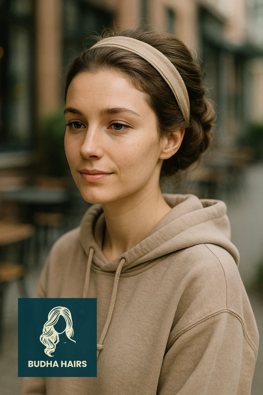 30 Best Hoodie Hairstyles & Easy Hair Hacks for Comfort 13 The Headband Tuck Updo (No-Heat Styling)