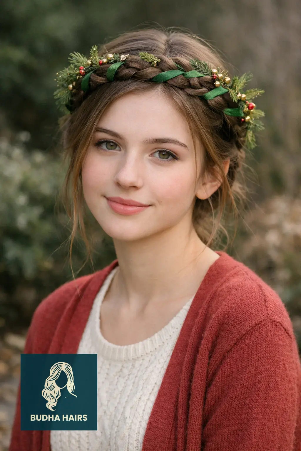 30 Adorable Christmas Hairstyles for Kids: Easy & Festive Ideas 4 The Holiday Wreath Crown