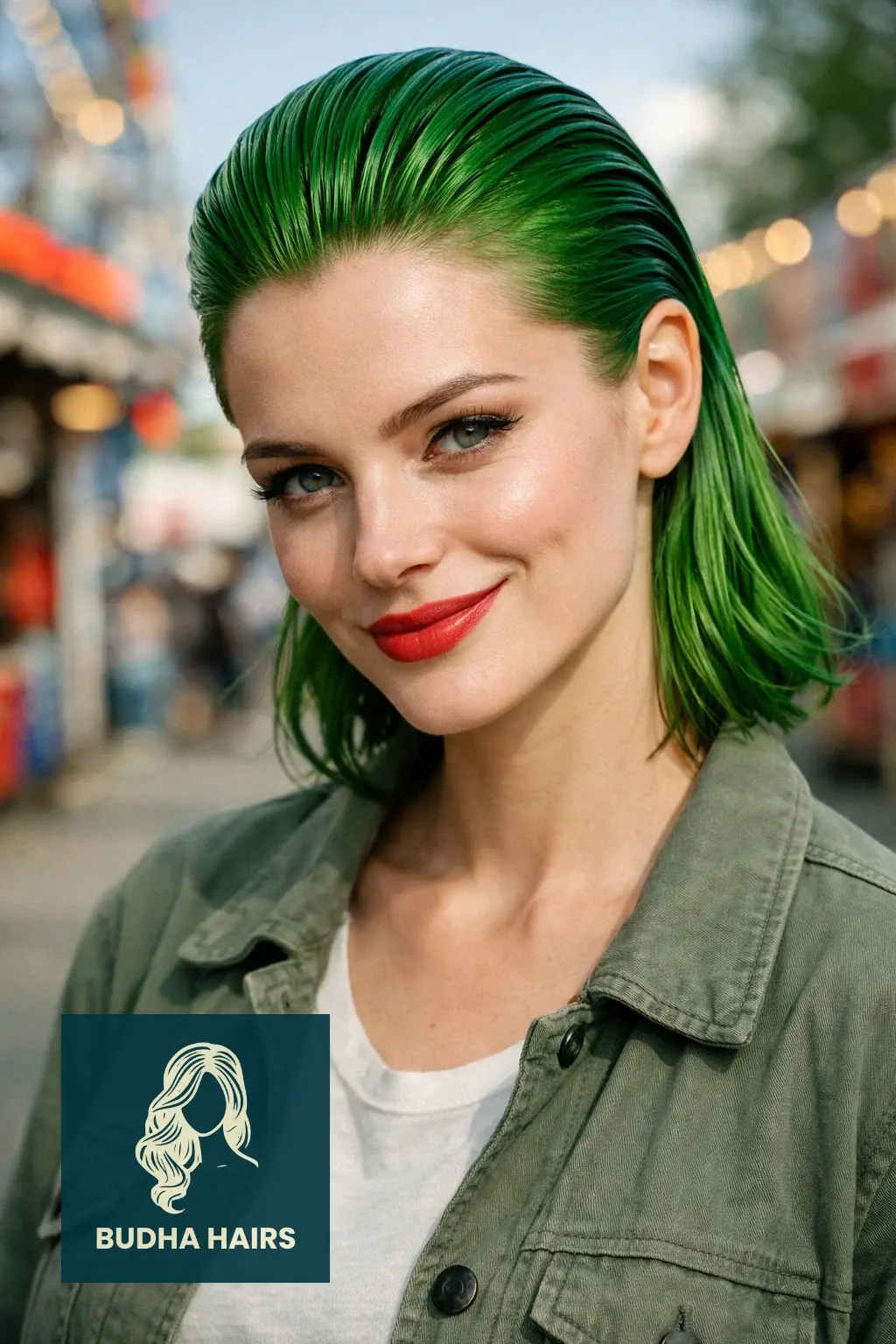 50 Iconic Clown Hairstyles for Women: Cute, Scary & Creative Looks 30 The "Joker" Green Slick-Back