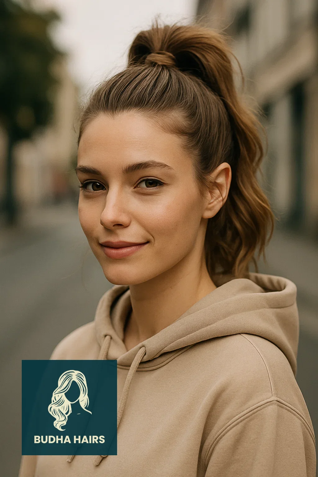 30 Best Hoodie Hairstyles & Easy Hair Hacks for Comfort 19 The Knotted High Ponytail (Textured Lift)