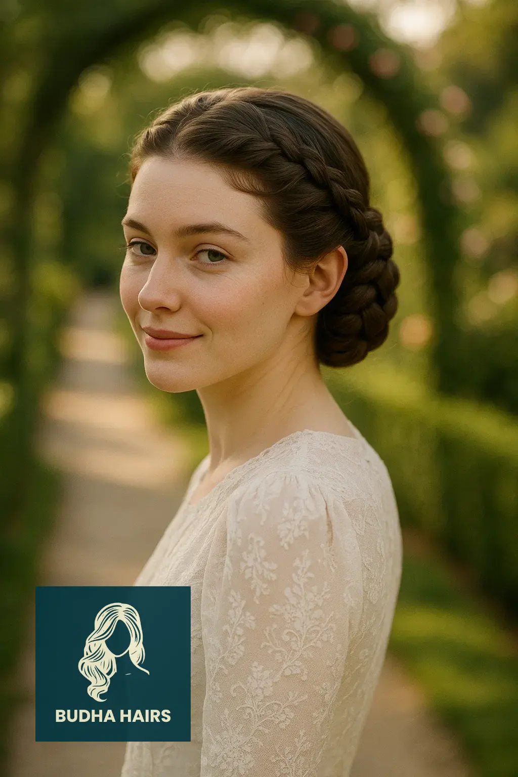 30 Elegant Victorian Hairstyles & Historical Updo Ideas 26 The Low Braided Halo (Simple Elegance)