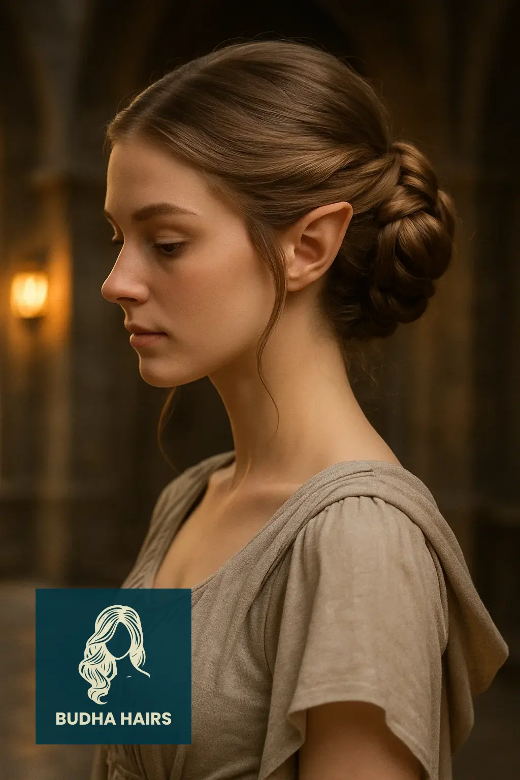 30 Ethereal Elf Hairstyles for a Fantasy Look 5 The Low Looped Elven Updo