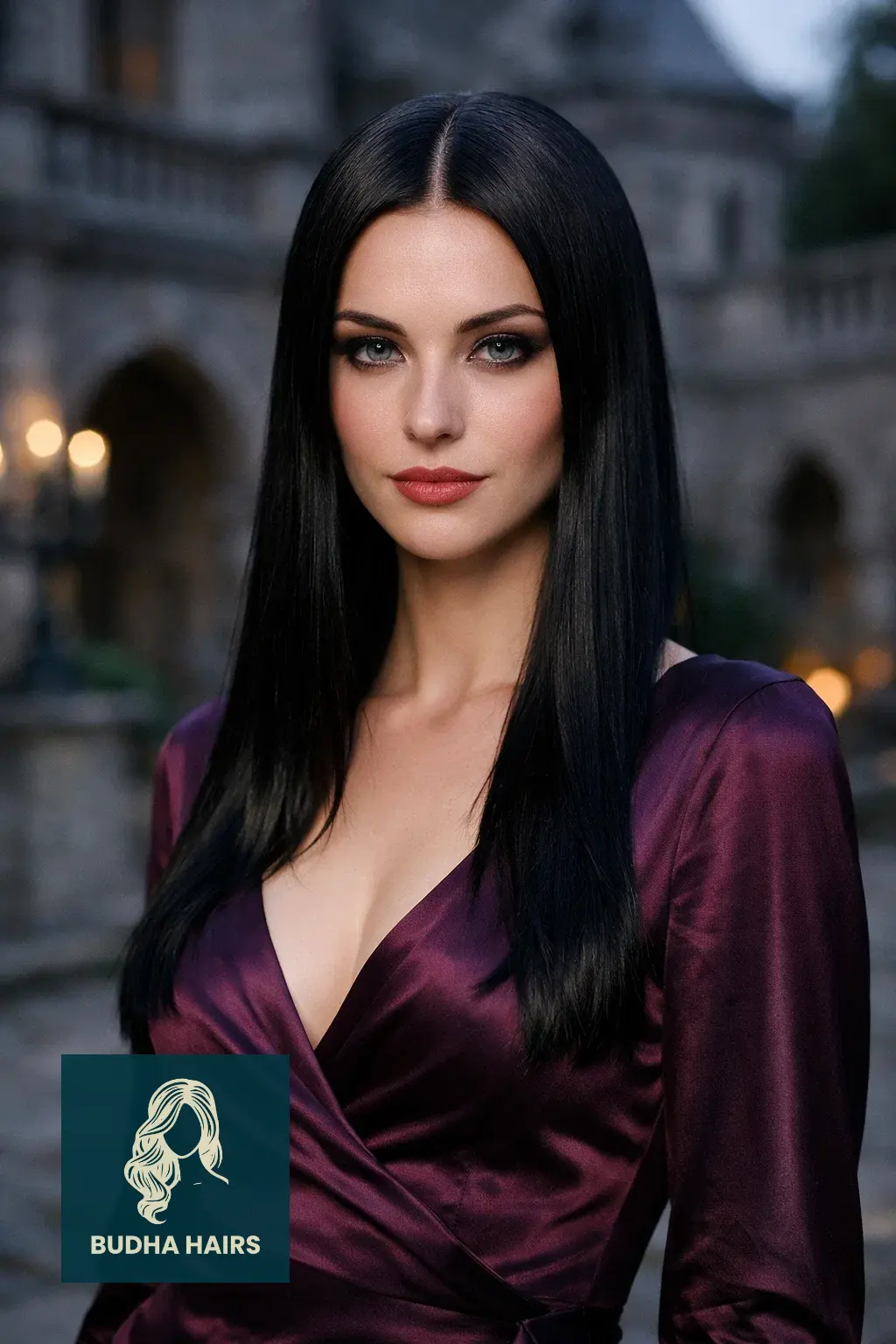 50 Enchanting Witch Hairstyles: Gothic, Modern & Fantasy Looks 2 The Morticia Sleek Curtain