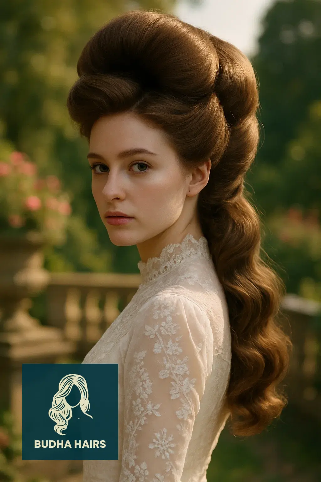 30 Elegant Victorian Hairstyles & Historical Updo Ideas 28 The Padded Gibson Cascade (Extreme Volume)