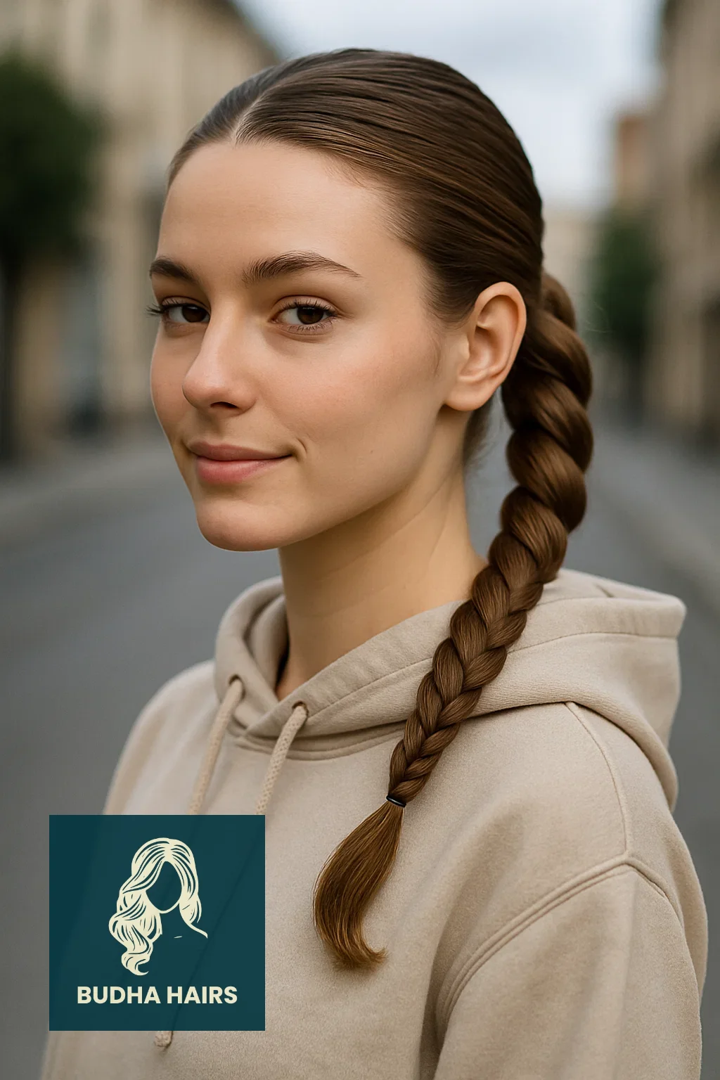 30 Best Hoodie Hairstyles & Easy Hair Hacks for Comfort 26 The Rope Twist Ponytail (Sleek Surface Texture)