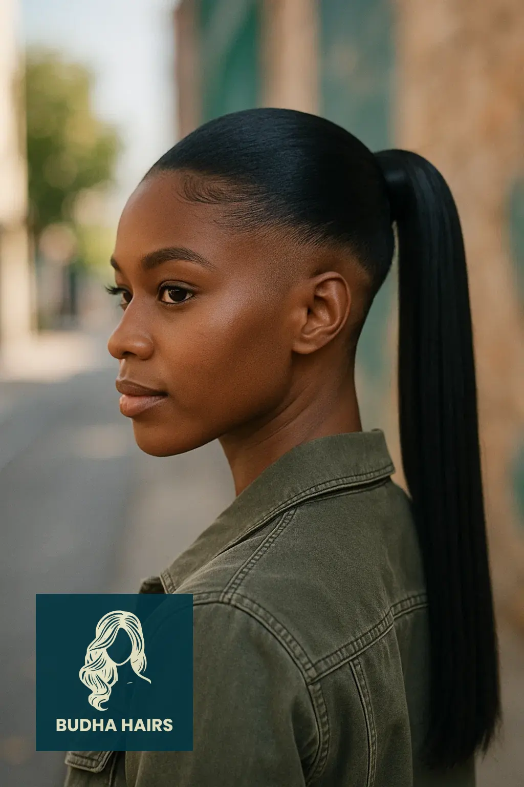 40 Bold Shaved Sides with Ponytail for Black Women Styles 26 The Shaved Nape Ponytail with Hair Cuff