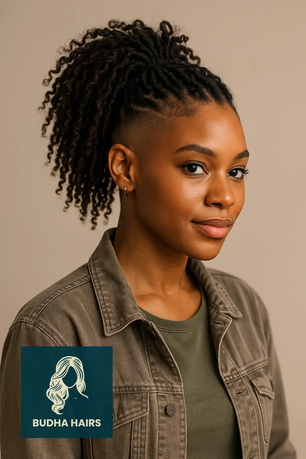 40 Bold Shaved Sides with Ponytail for Black Women Styles 24 The Shaved Sides with Curly Loc Ponytail