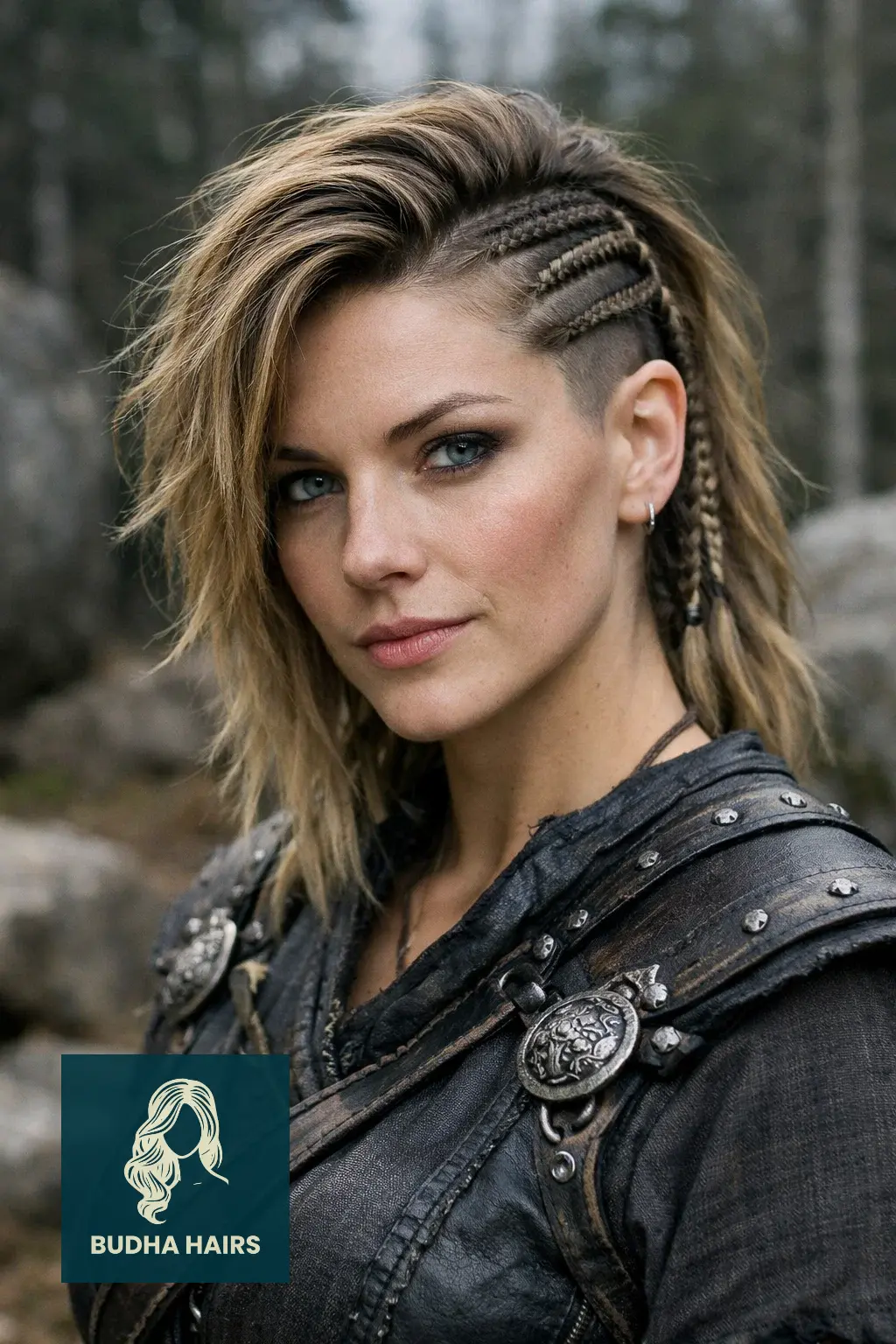 30 Fierce Viking Hairstyles for Women with Short Hair - Braids & Cuts 1 The Side-Shaved Shieldmaiden