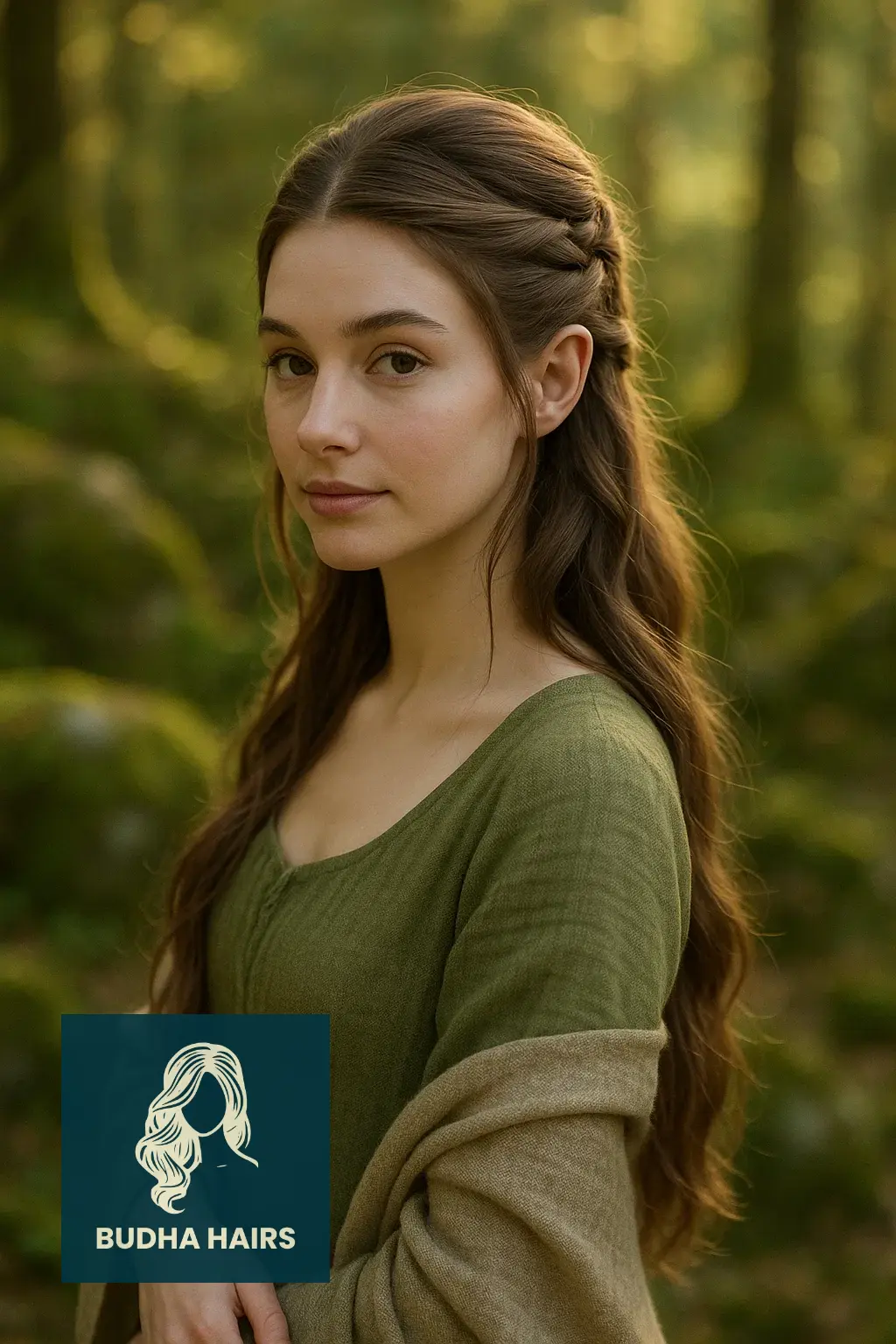 30 Ethereal Elf Hairstyles for a Fantasy Look 2 The Simple Half-Up Elven Knot