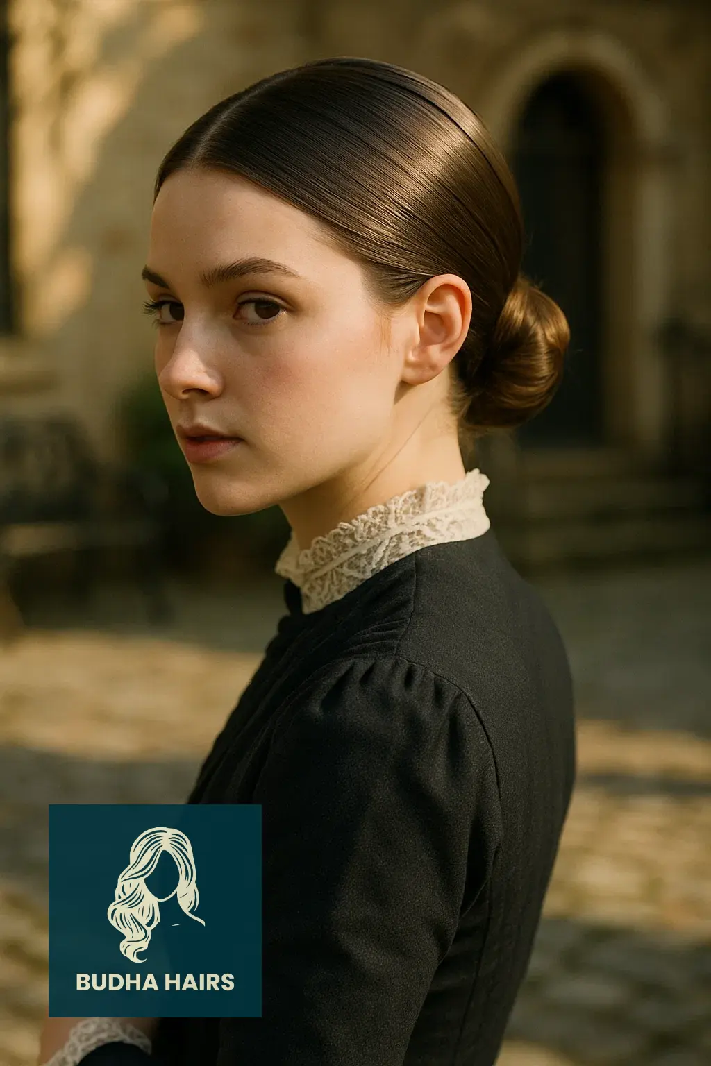 30 Elegant Victorian Hairstyles & Historical Updo Ideas 16 The Sleek Low Pony-Bun (Functional Style)