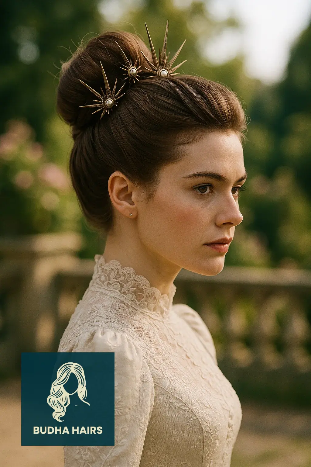 30 Elegant Victorian Hairstyles & Historical Updo Ideas 25 The Spiked Hairpin Updo (Accessory Focus)