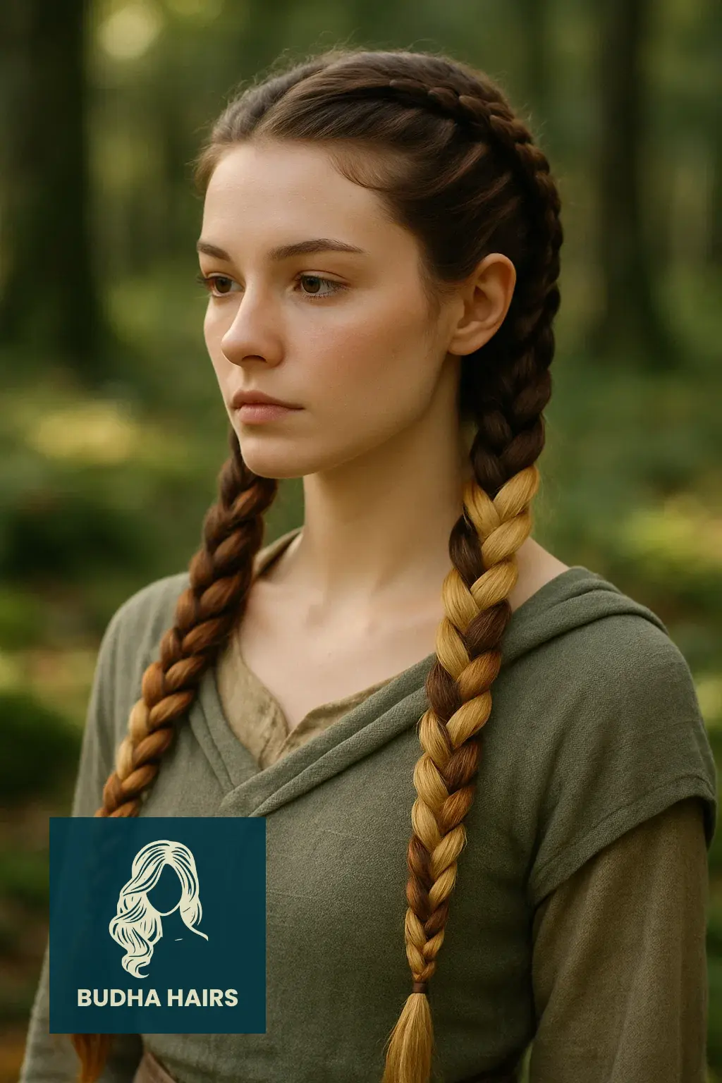 30 Ethereal Elf Hairstyles for a Fantasy Look 17 The Two-Tone Woven Elven Braids