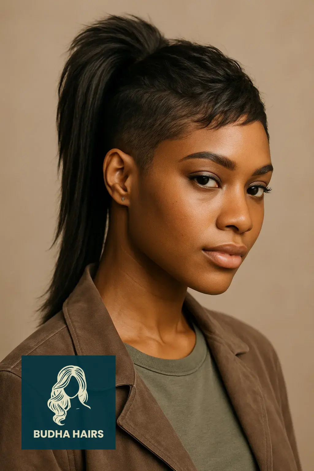 40 Bold Shaved Sides with Ponytail for Black Women Styles 29 The Undercut Ponytail with Layered Texture