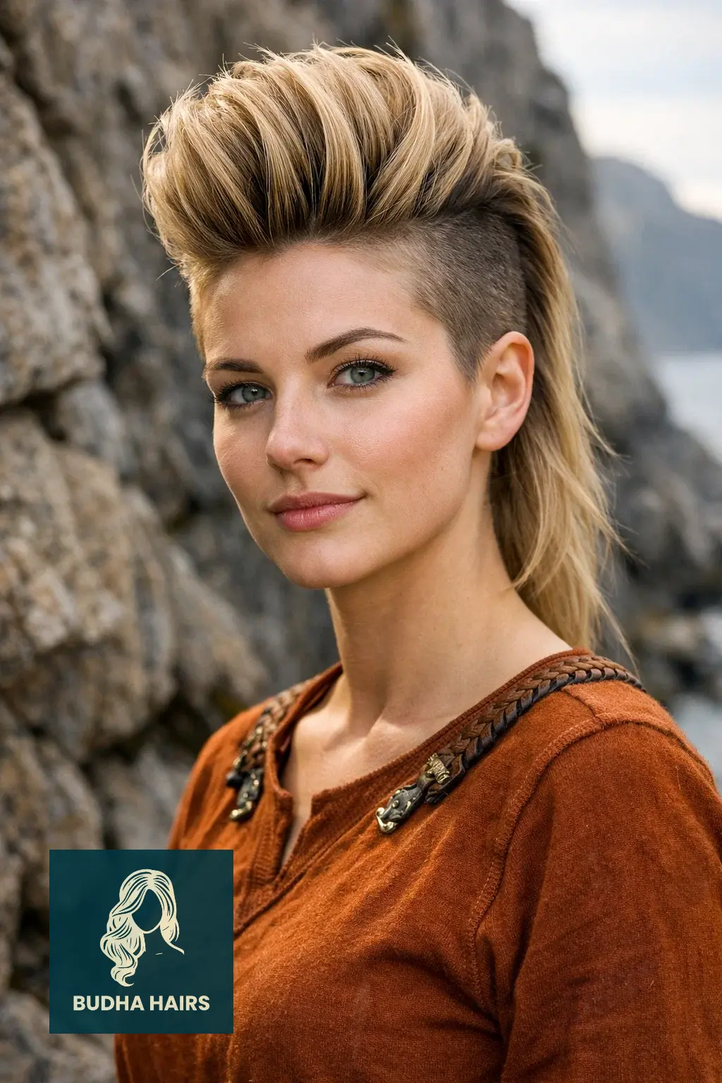 30 Fierce Viking Hairstyles for Women with Short Hair - Braids & Cuts 12 The Voluminous "Shield-Wall" Pompadour