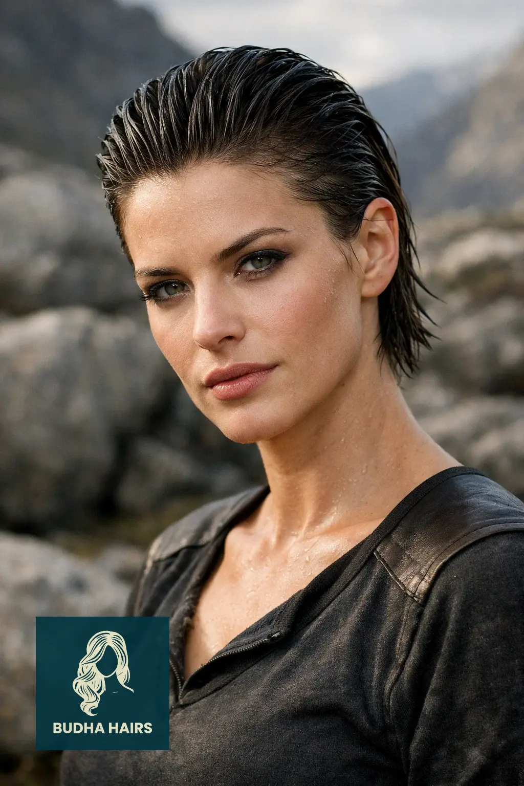 30 Fierce Viking Hairstyles for Women with Short Hair - Braids & Cuts 17 The "Wet" Battle-Ready Slick Back