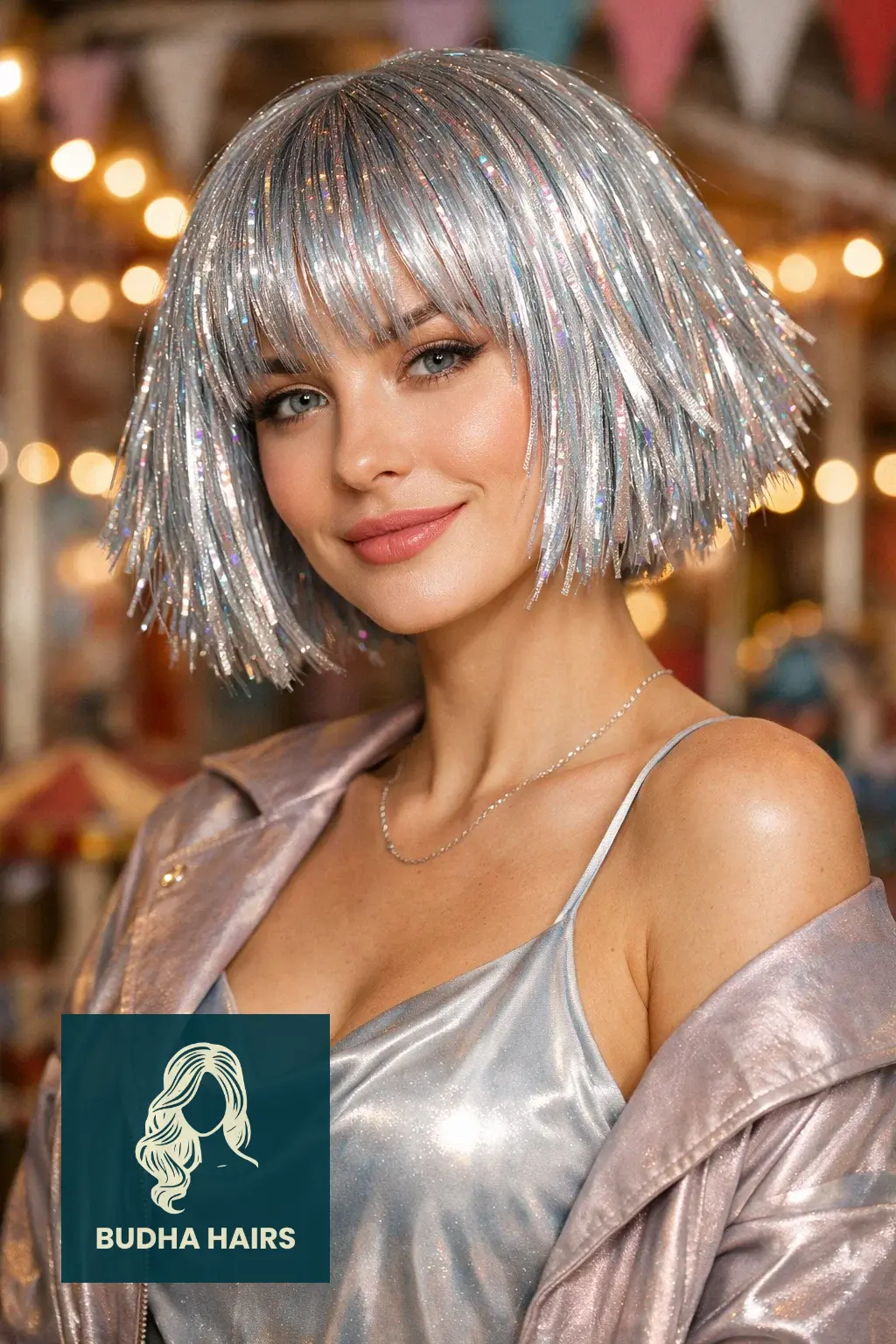 50 Iconic Clown Hairstyles for Women: Cute, Scary & Creative Looks 16 Tinsel Tassel Bob