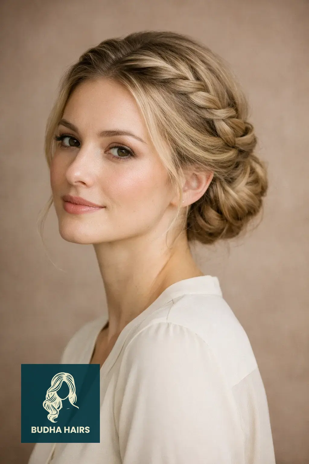 30 Best Formal Hairstyles for Thin Hair for Weddings & Galas 21 Twisted Crown Braid with Low Bun