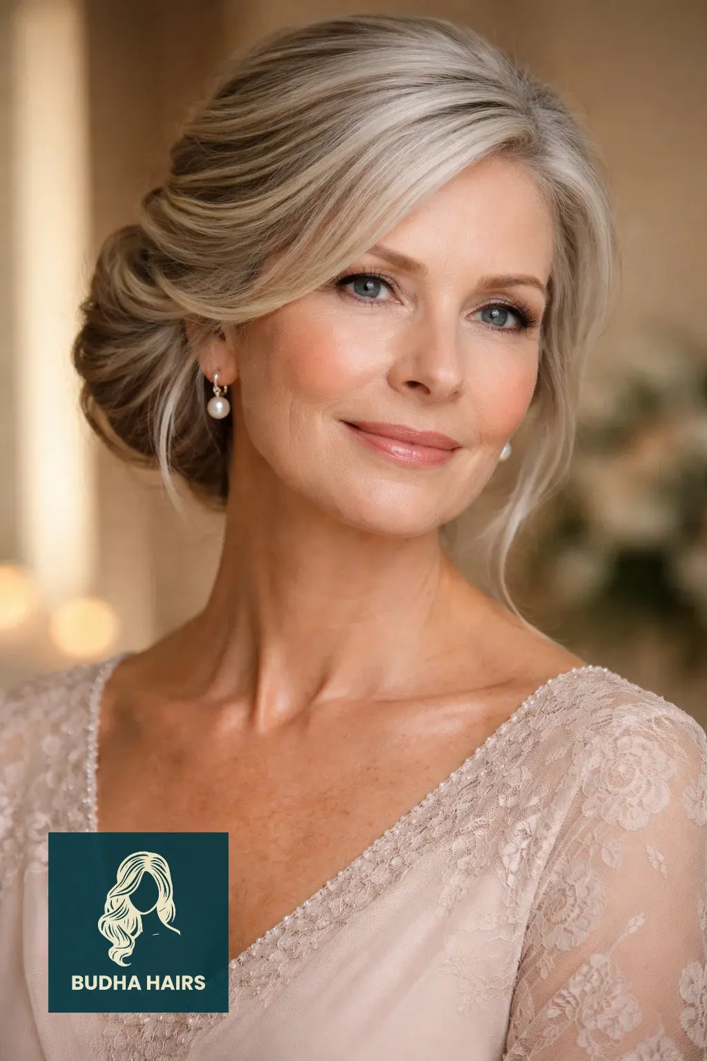 29 Stunning Wedding Hairstyles for Older Women: Elegant & Voluminous 9 Twisted Side Chignon