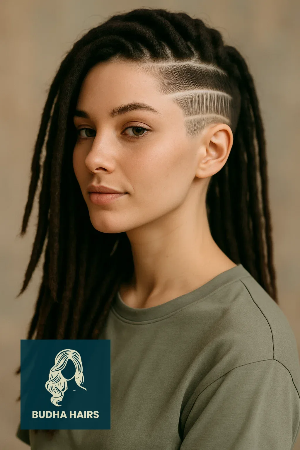 40 Edgy & Elegant Locs with Undercut Women Styles 16 Undercut with Bar Code Lines