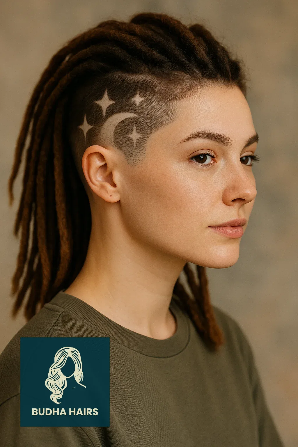 40 Edgy & Elegant Locs with Undercut Women Styles 35 Undercut with Celestial Body Designs