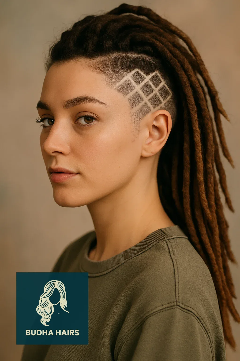 40 Edgy & Elegant Locs with Undercut Women Styles 37 Undercut with Grid and Dot Work