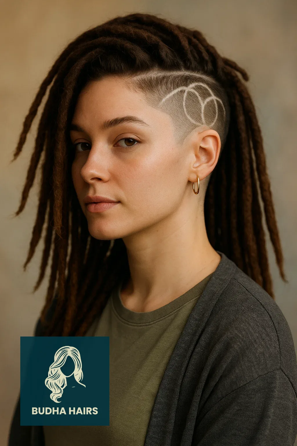 40 Edgy & Elegant Locs with Undercut Women Styles 23 Undercut with Interlocking Circles Design