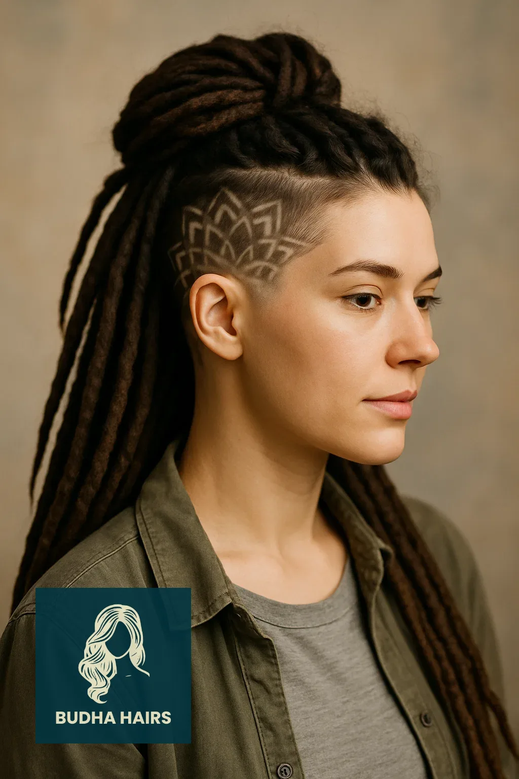 40 Edgy & Elegant Locs with Undercut Women Styles 14 Undercut with Mandala Design