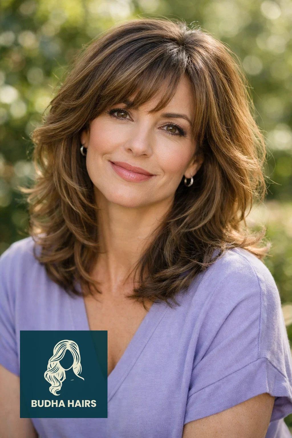 35 Chic Hairstyles for Women Over 40 with Bangs to Try Now 20 Voluminous Layers With Split Bangs