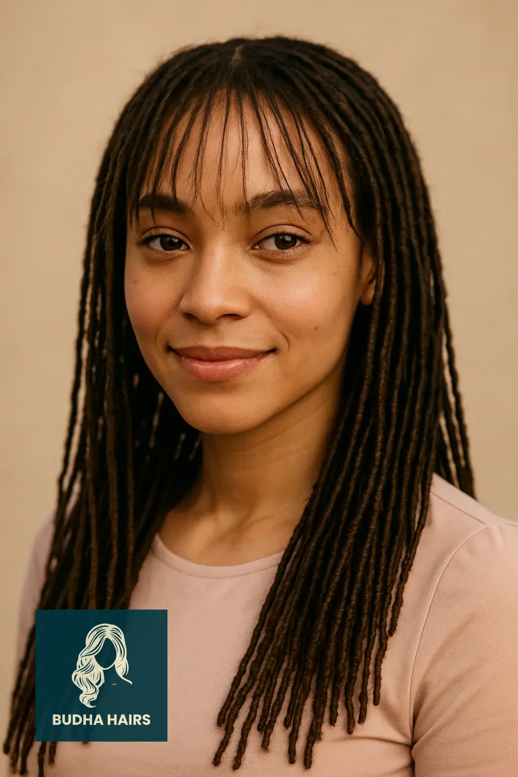 20 Chic & Stylish Thin Locs Hairstyles for Every Woman 11 Wispy Front Bangs with Thin Locs